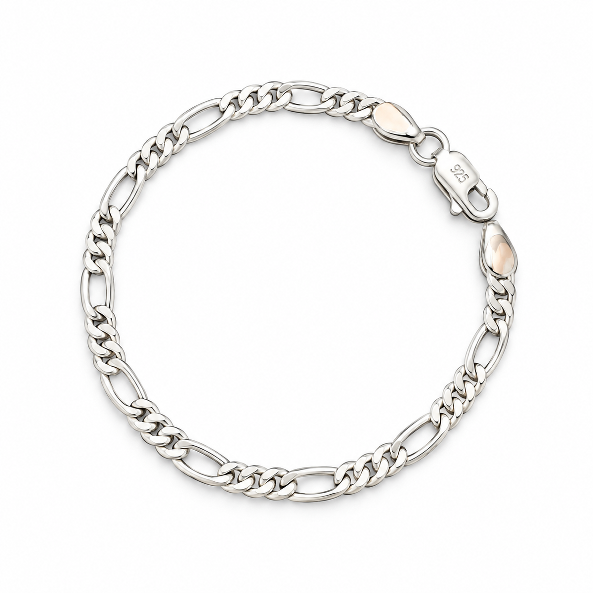 925 Silver Figaro Link Bracelet