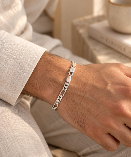 925 Silver Figaro Link Bracelet
