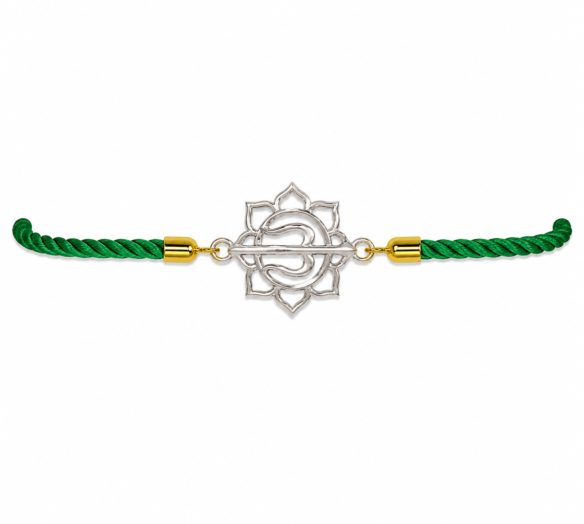 Emerald Lotus Silver Rakhi