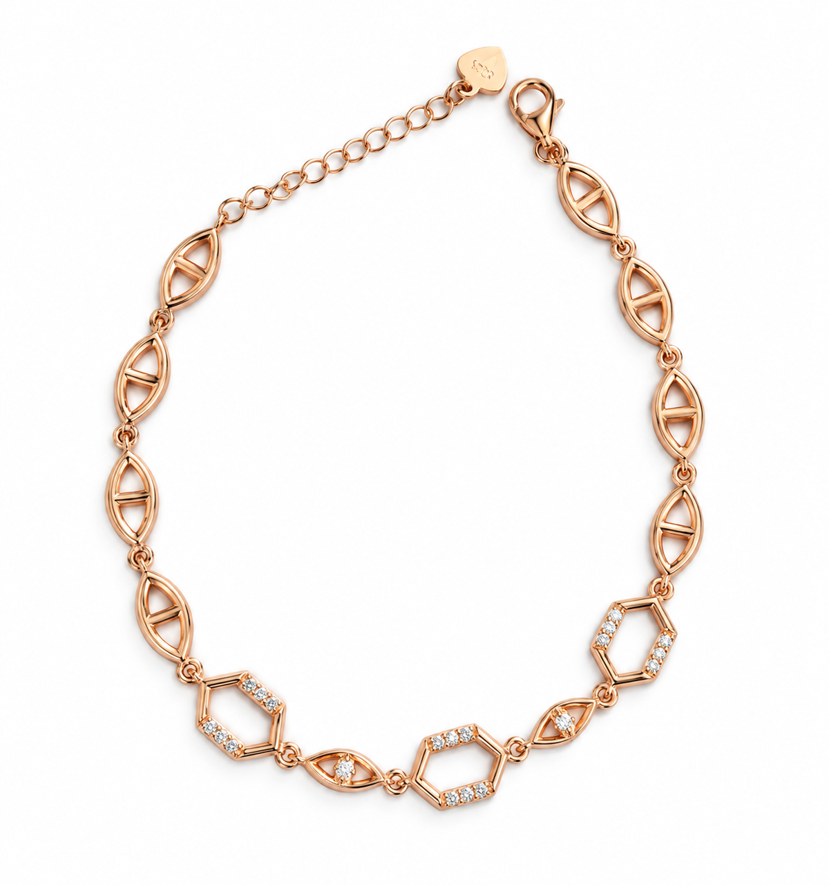 Rose Gold Geometric Silver Bracelet