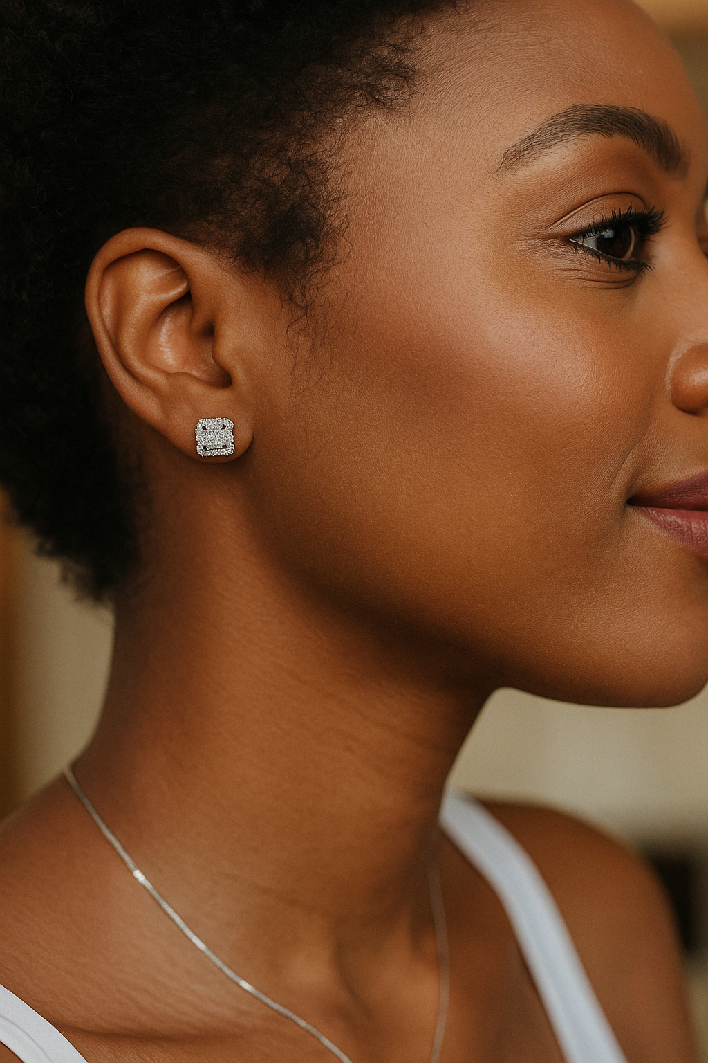 925 Sterling Silver Square-Cut Floral Stud Earrings