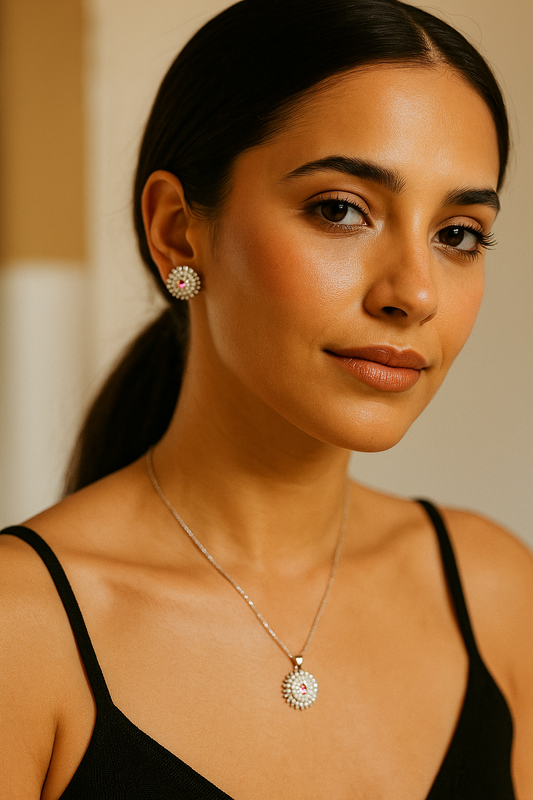 Silver Cluster Circle Set