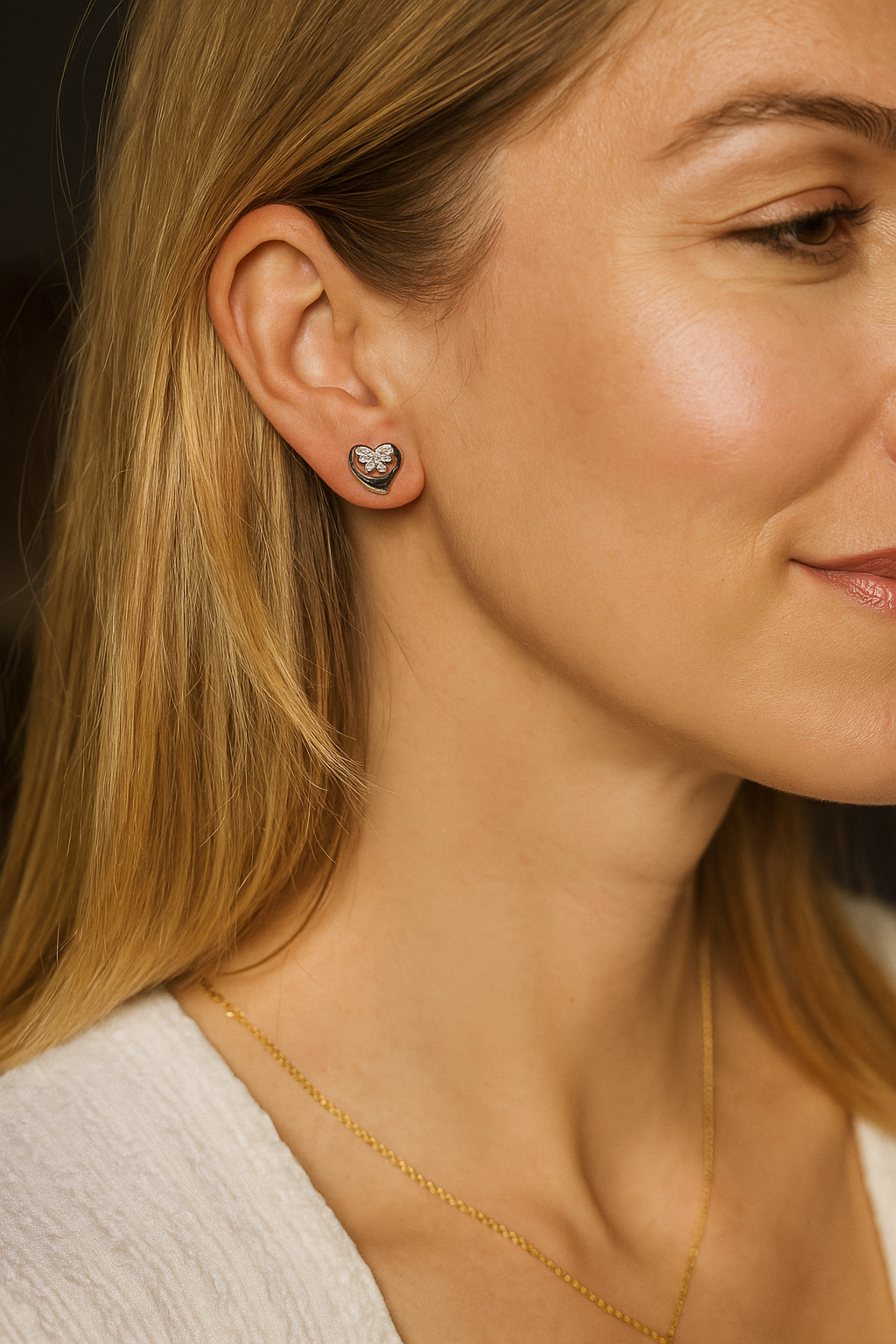 925 Sterling Silver Butterfly Leaf Stud Earrings
