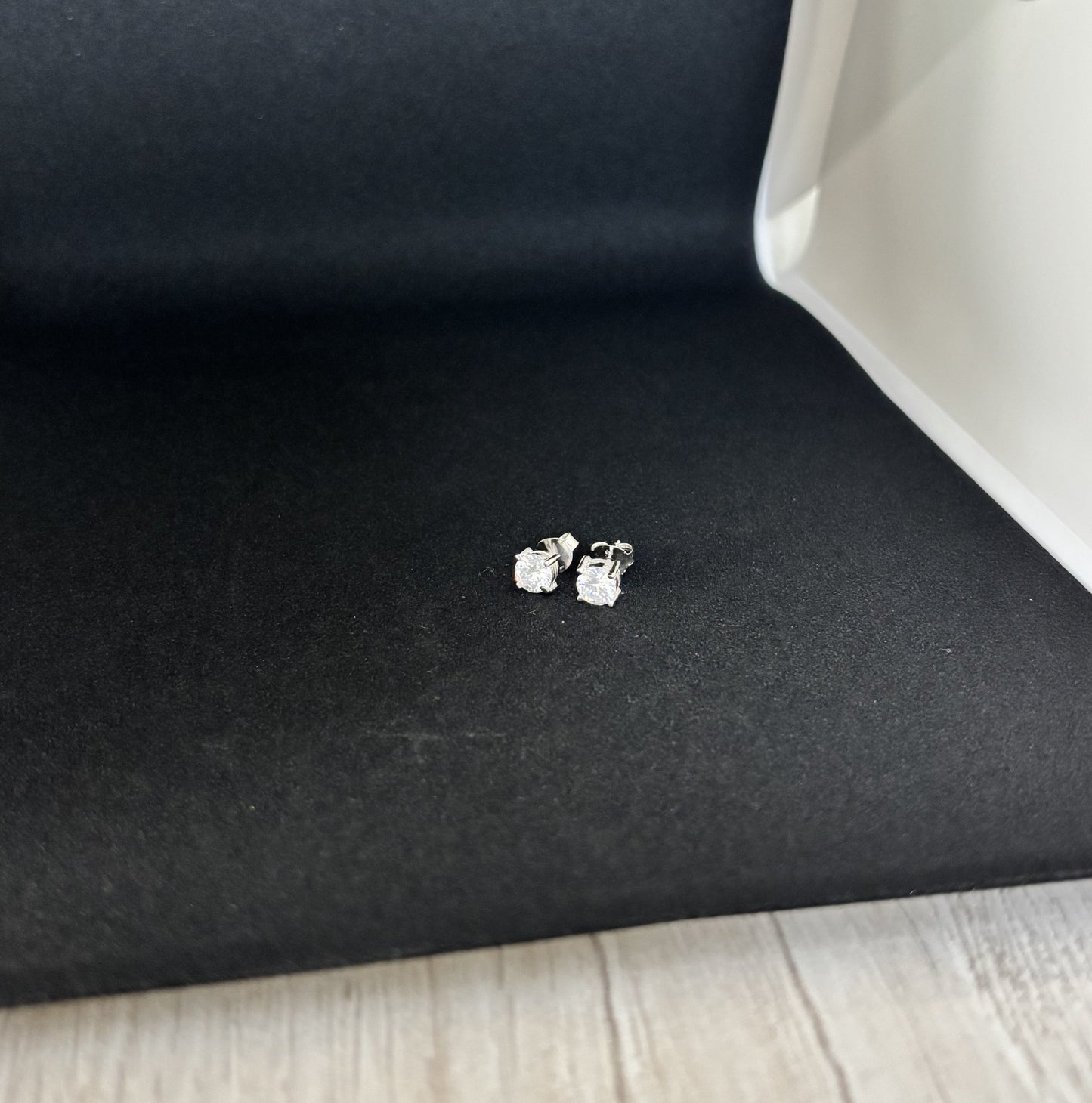 Silver Glint Solitaire Studs