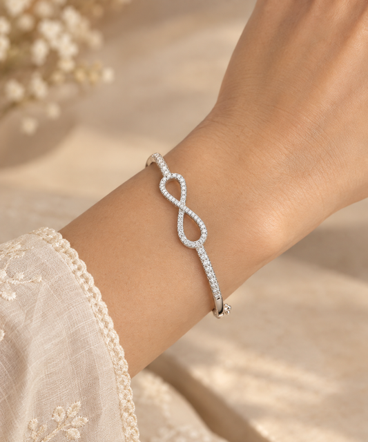 Silver Infinity Pavé Bracelet