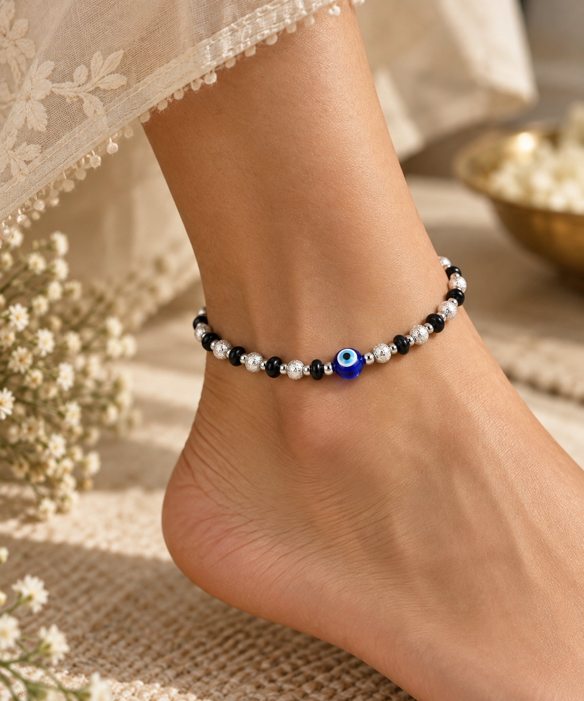 Midnight Nazar 925 Silver Anklet