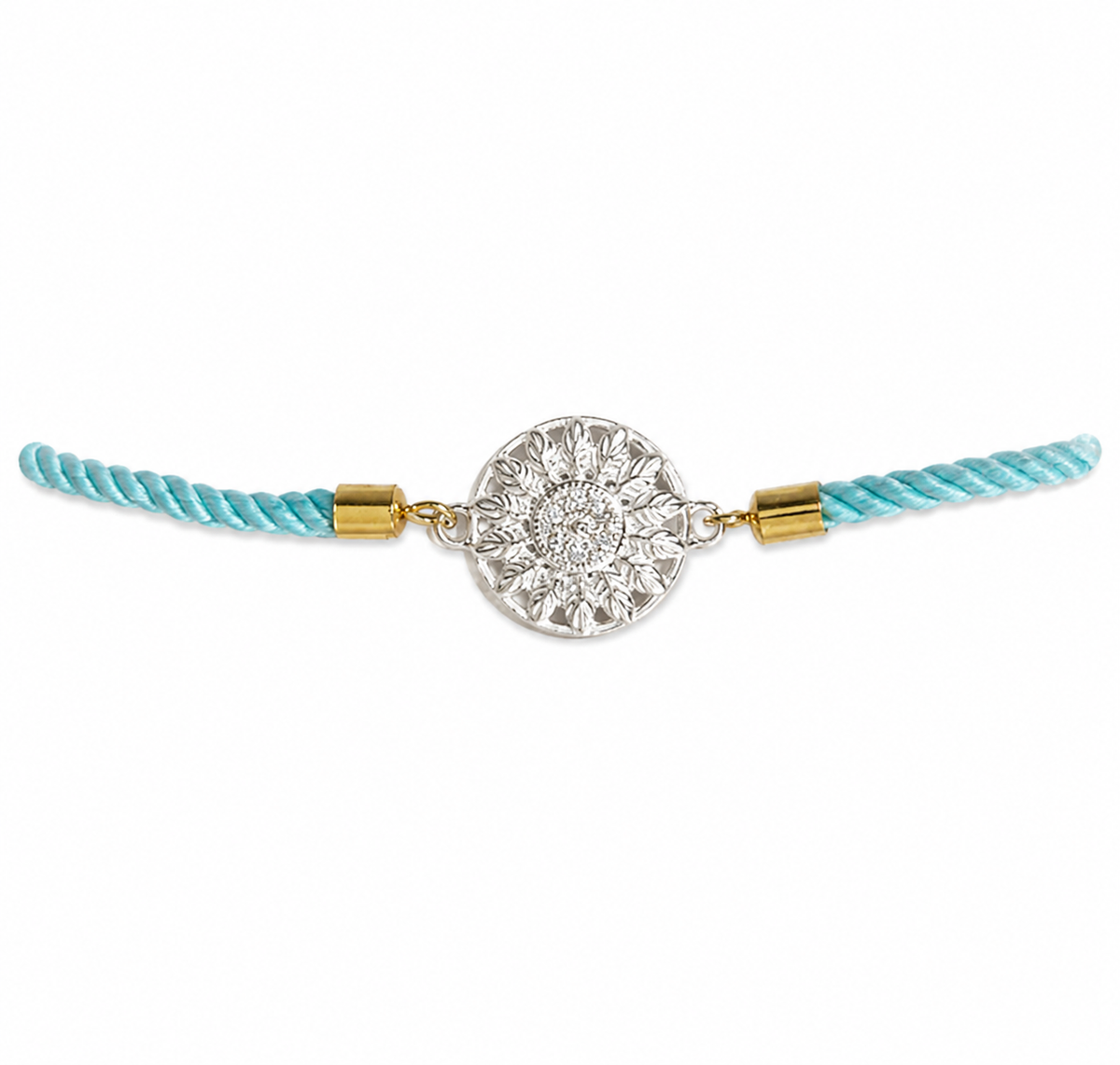 Azure Bloom Silver Rakhi
