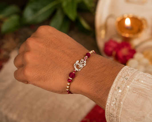 Ruby Grace Silver Rakhi