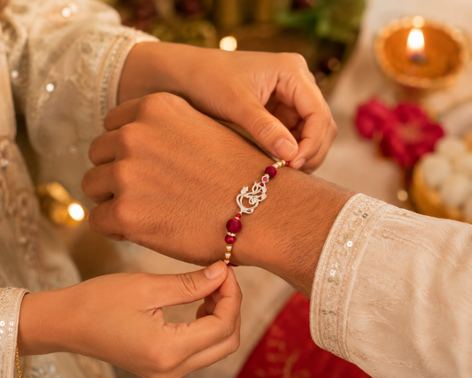 Ruby Grace Silver Rakhi