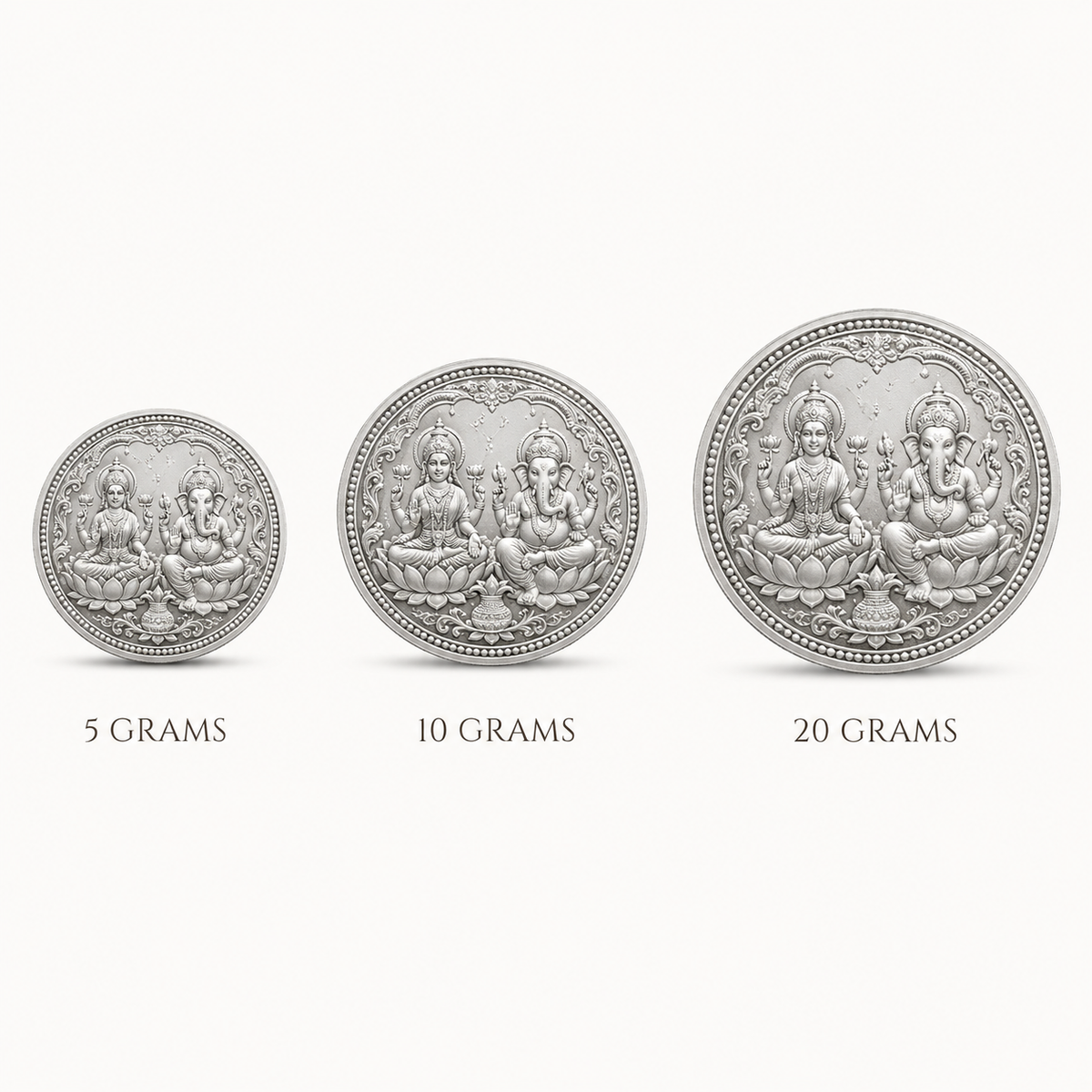 999 Silver Lakshmi Ganesh Coin – 20 Grams