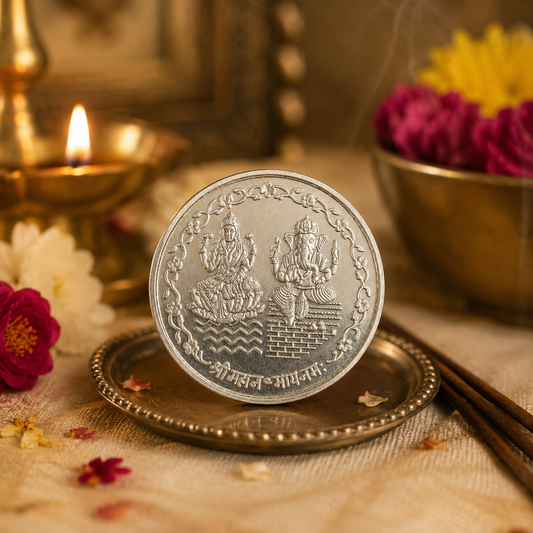 999 Silver Lakshmi Ganesh Coin – 20 Grams