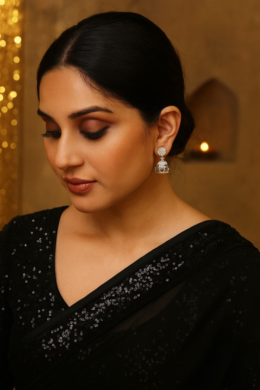 925 Sterling Silver Floral Drop Jhumki Earrings