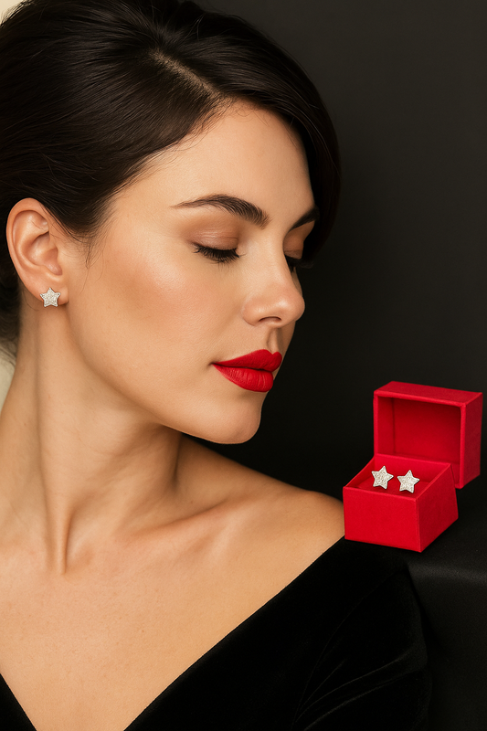 Silver Star Cut Studs – Subtle Sparkle, Timeless Shine