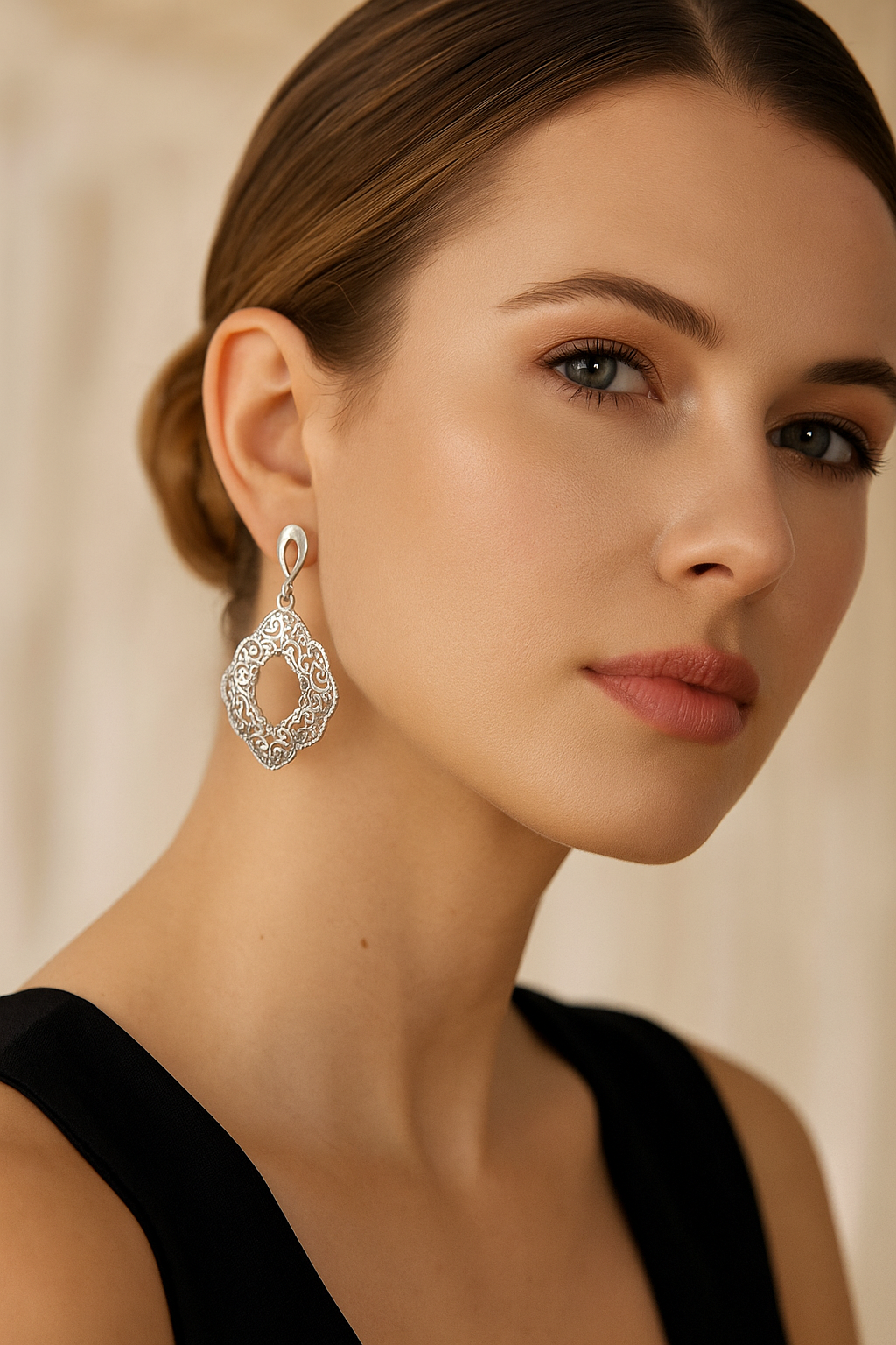 Oxidised Silver Jal Drop Earrings