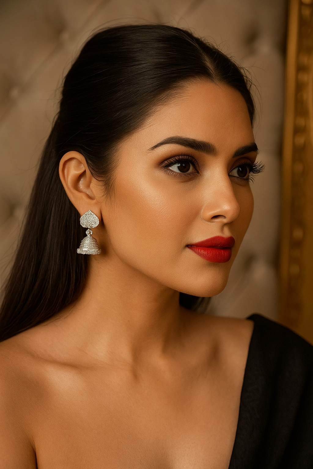 925 Sterling Silver Leaf Drop Jhumki Earrings