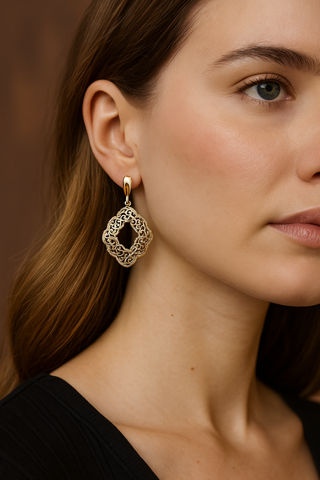 Oxidised Silver Jal Drop Earrings