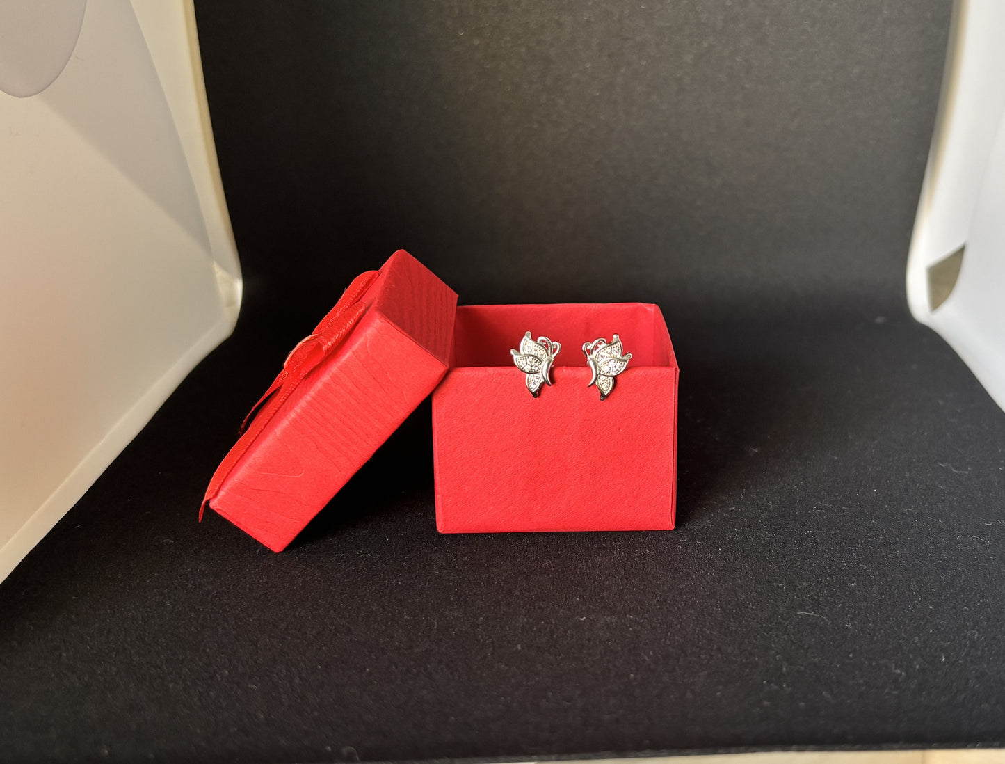 Silver Butterfly Cut Studs