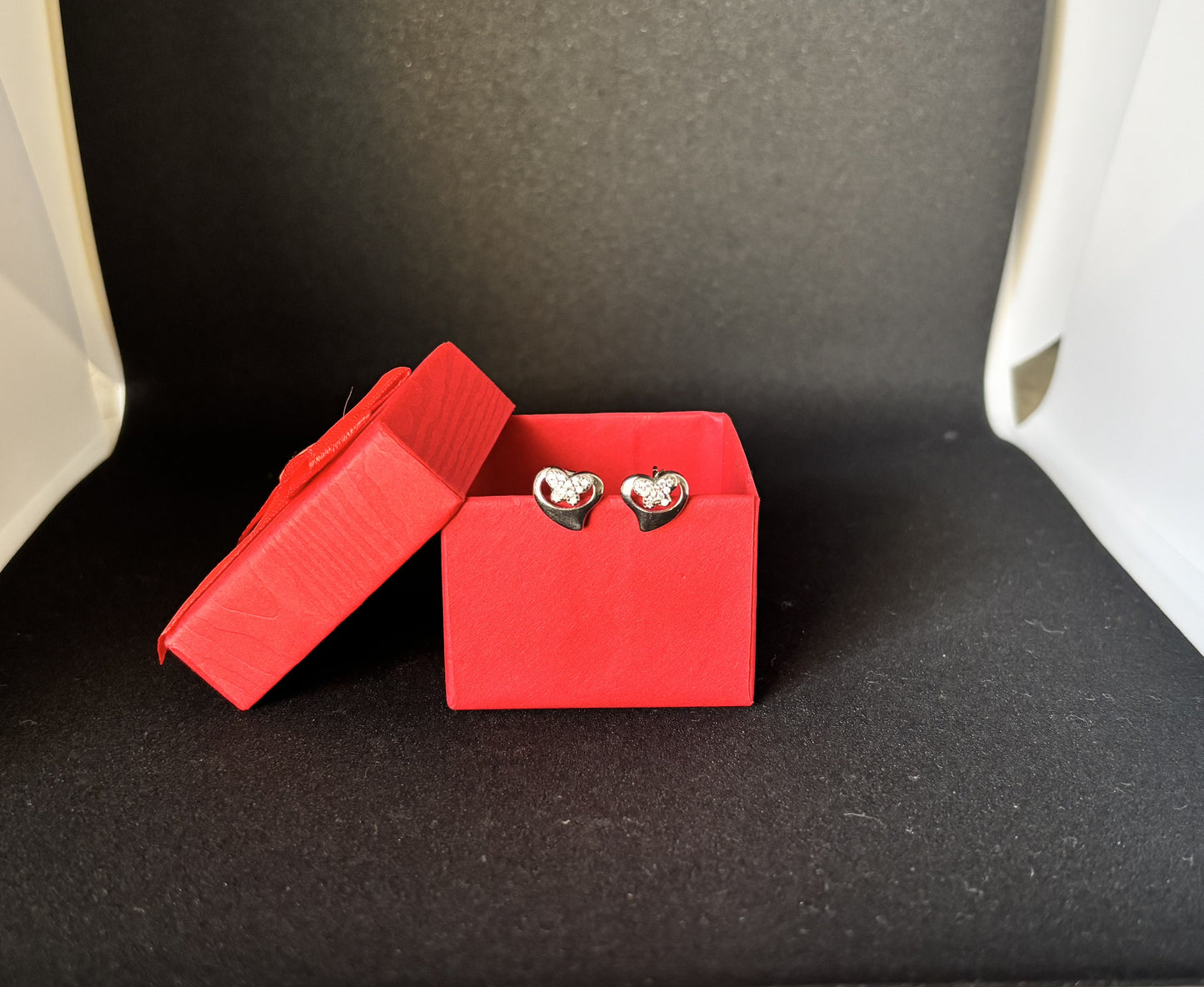 925 Sterling Silver Butterfly Leaf Stud Earrings