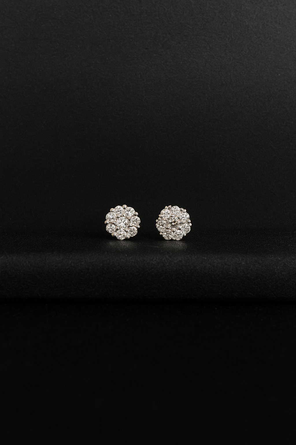925 Sterling Silver Floral Stone Stud Earrings