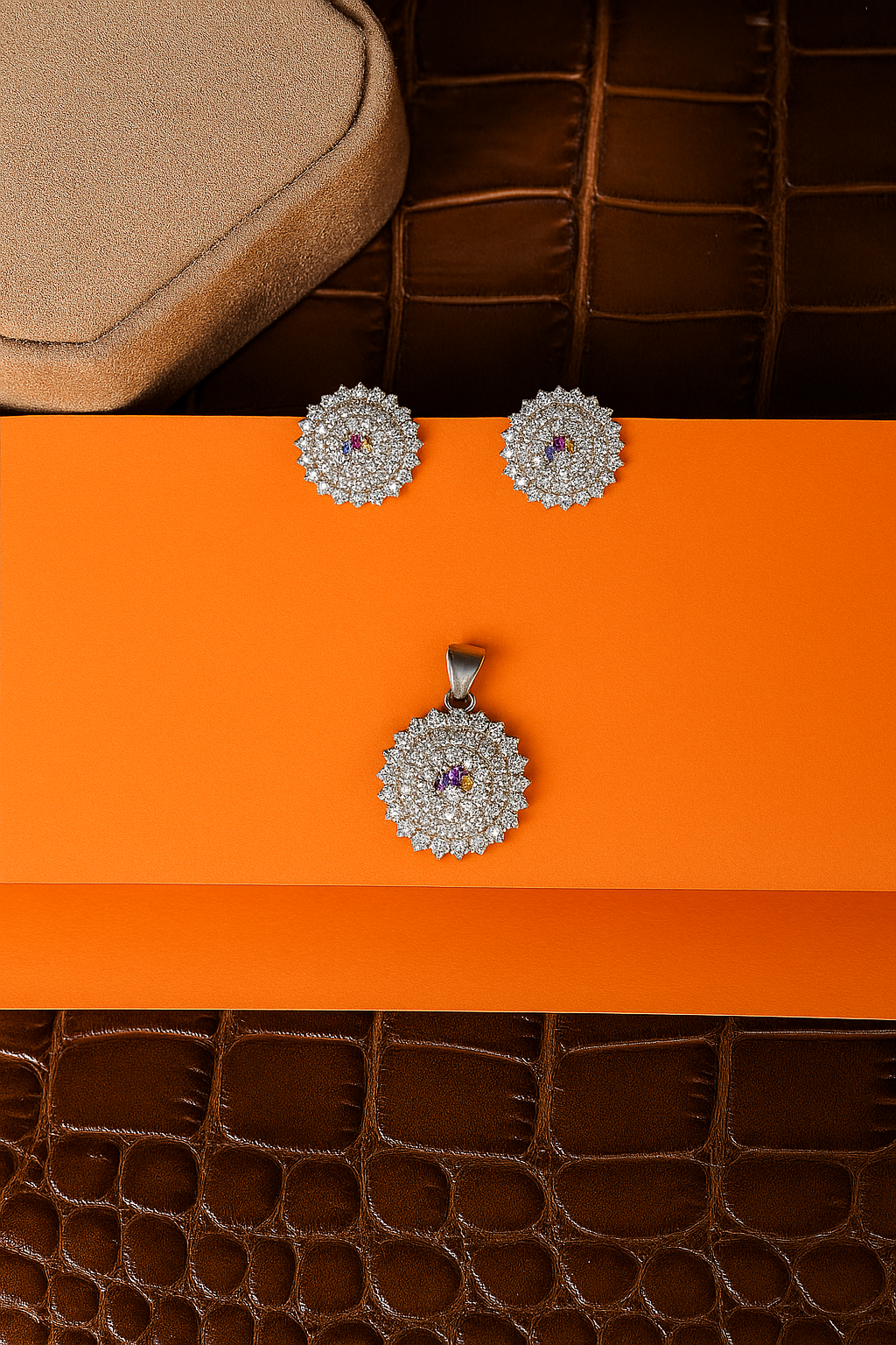 Silver Cluster Circle Set